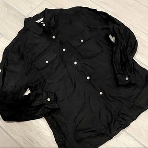 Talbots Irish linen button down utility shirt